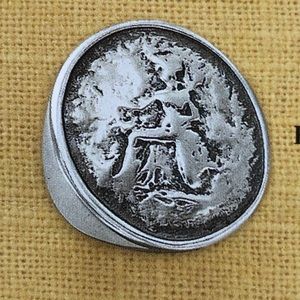 Iconic Silpada Sterling Silver Roman Coin Statement Ring Size 6